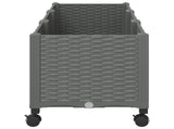 Garden Planter with Wheels Light Grey 120 x 40 x 48 cm PP 3423049