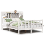 Bookcase Bed without Mattress White 140x190 cm Solid Wood Pine 3321736