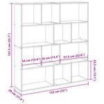Book Cabinet Concrete Grey 132x29x141.5 cm Engineered Wood 3310310