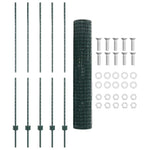 Fence with Posts Green 1.6 x 10 m Steel 3336003