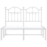 Metal Bed Frame without Mattress with Headboard White 120x200cm 353486
