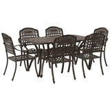 Garden Dining Set 7 pcs Bronze Aluminium 3334648