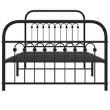 Metal Bed Frame without Mattress with Footboard Black 100x200cm 376613