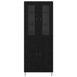 Highboard White and Black Oak 69.5 x 34 x 180 cm 3402710