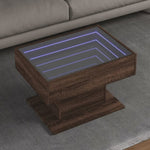 ZNTS Coffee Table with LED Brown Oak 70x50x45 cm Engineered Wood 847538