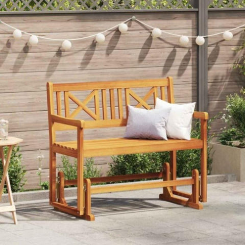 Garden Glider Bench Brown 110 x 59 x 97cm Solid Acacia wood 4105522