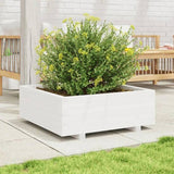 Garden Planter White 70x70x26.5 cm Solid Wood Pine 847304