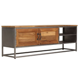 TV Cabinet Recycled Teak and Steel 120x30x40 cm 246281