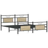 Metal Bed Frame without Mattress Sonoma Oak 160x200 cm 3325097