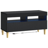 LED TV Cabinet Black Engineered Wood 896776