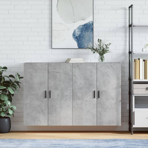 Wall Mounted Cabinets 2 pcs Concrete Grey 69.5x34x90 cm 3195639