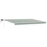 Retractable Awning Green and White 450 x 300 cm 3331068