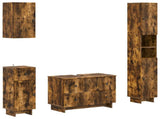 4 Piece Bathroom Cabinet Set EDE Smoked Oak Engineered Wood 3417905