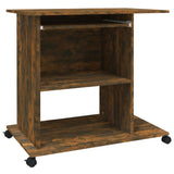 Computer Desk Smoked Oak 80x50x75 cm Engineered Wood 815543