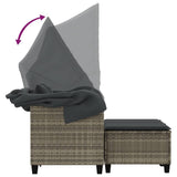 Garden Sofa Light grey PE rattan, powder-coated steel, polyester 365786