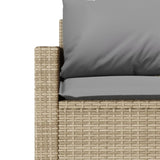 Garden Sofa with Cushions 3-Seater Beige Poly Rattan 366345