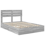 Storage Bed Grey Sonoma 140 x 200 cm Engineered Wood 3411568