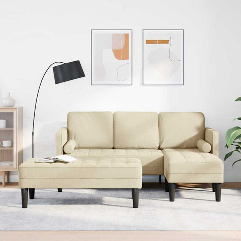 Sofa Set 2 pcs Cream 173 x 131 x 67 cm Fabric 3329258