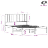 Bed Frame with Upholstered Headboard Dark Brown and Black 904170