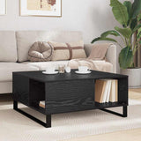 Coffee Table Black Oak 80 x 80 x 36.5 cm Engineered Wood 881671