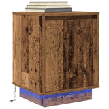Bedside Cabinets with LED Lights 2 pcs Old Wood 38x34x50 cm 861280