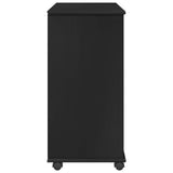 Rolling Cabinet Black 63.5 x 39 x 79 cm Solid Pine Wood 42028363