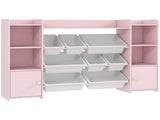 Kids Toy Organizers and Storage with 8 Removable Storage Bins and Bookshelf, Pink T3398P554274