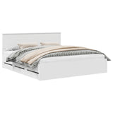 Bed Frame with Drawer White 180 x 200 cm Engineer Wood 3407956