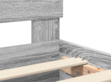 Bed Frame Grey Sonoma 135 x 190 cm Engineered Wood 3408590