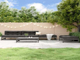 5 Piece Garden Lounge Set Grey Solid Wood Pine 3186601