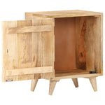 ZNTS Carved Bedside Cabinet 40x30x50 cm Solid Mango Wood 320232