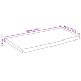 Table Top 90x40x2.5 cm Live Edge Solid Wood Mango 370755