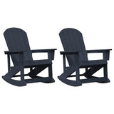Adirondack Rocking Chairs 2 pcs Navy Blue HDPE 3335835