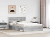Bed Frame Grey Sonoma 120 x 200 cm Solid Pine Wood 3411765