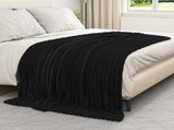 Throw Blankets 6 pcs Black 200 x 150 cm Fleece 42016886