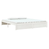 Bed Frame without Mattress White Solid Wood 180x200 cm Super King 814965