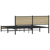 Metal Bed Frame without Mattress Sonoma Oak 160x200 cm 4007889