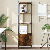 Bookcase with Door Smoked Oak 44.5x30x154.5 cm Engineered Wood 833355
