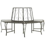 ZNTS Garden Half Round Tree Bench 160 cm Steel 313034