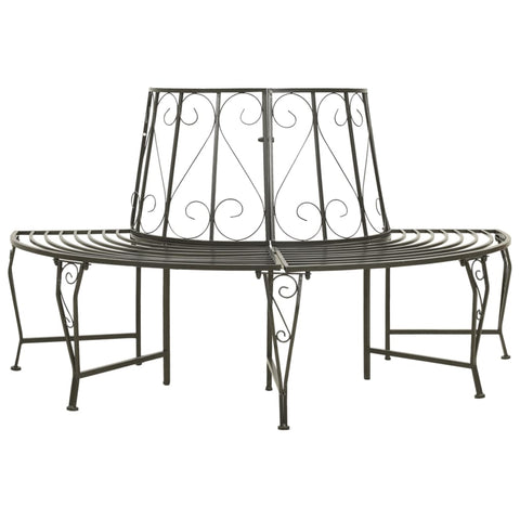 ZNTS Garden Half Round Tree Bench 160 cm Steel 313034