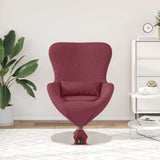 Egg Chair Wine Red 63 x 73 x 90 cm Fabric 42002739