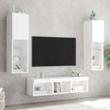 5 Piece TV Wall Units with LED White Engineered Wood 3216604