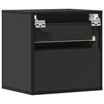 ZNTS Wall-mounted Bedside Cabinet Black 40x31x39.5 cm 848724