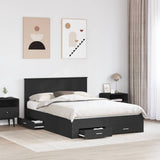 Bed Frame Black and Silver 150 x 200 cm Engineered Wood 3408248