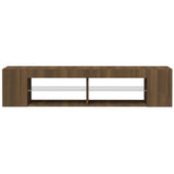 TV Cabinet with LED Lights Brown Oak 135x39x30 cm 815695
