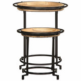 2 Piece Side Table Set Solid Wood Mango 4013513