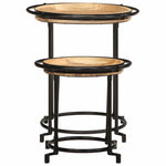 ZNTS 2 Piece Side Table Set Solid Wood Mango 4013513