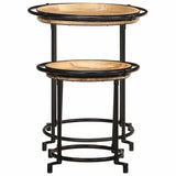 ZNTS 2 Piece Side Table Set Solid Wood Mango 4013513