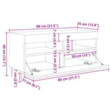 TV Cabinet with LED Lights White 260x35x40 cm 3081915