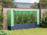 Raised Bed with Greenhouse Cover Rattan Look 160x40x138 cm 4015830